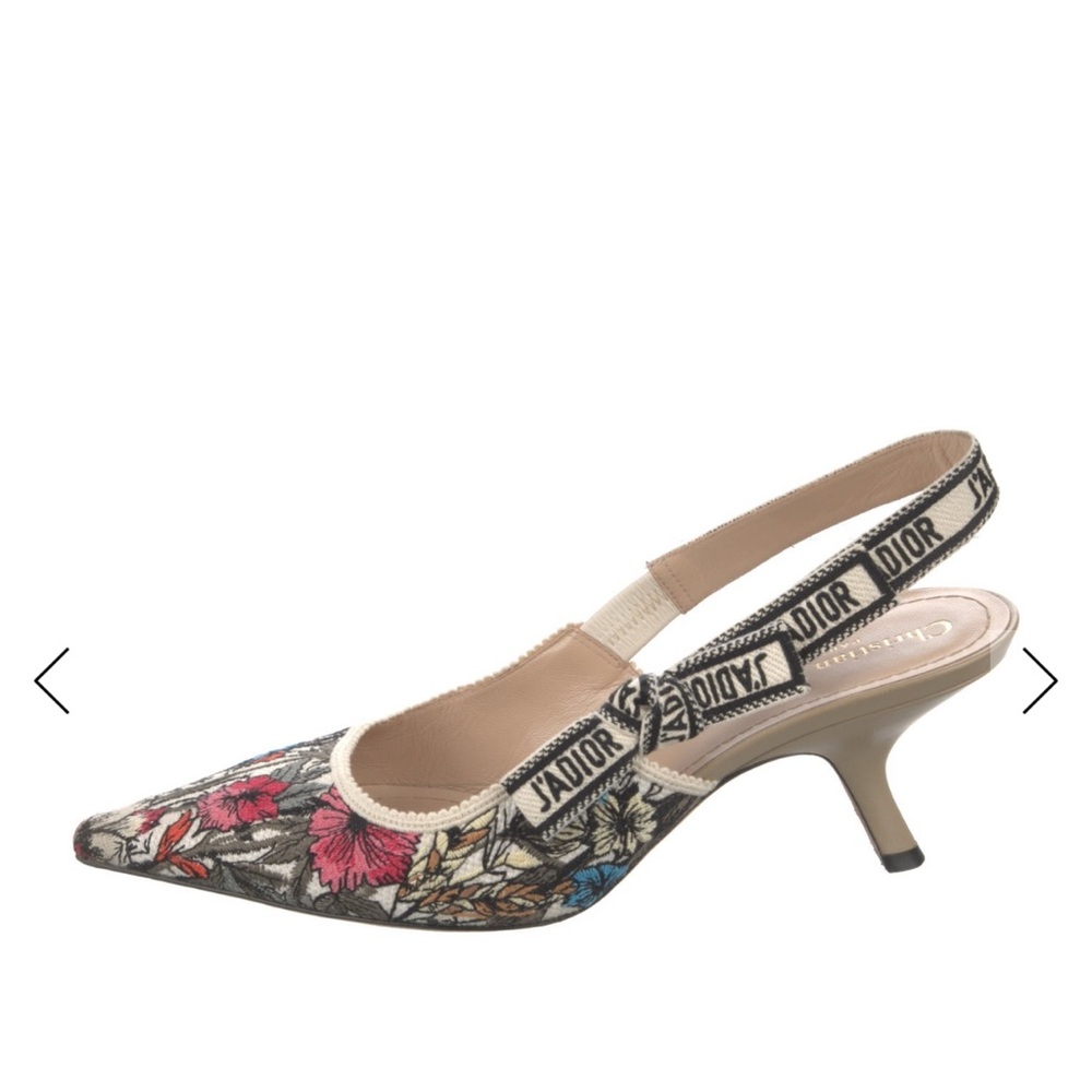 Dior Canvas Printed Slingback Pumps